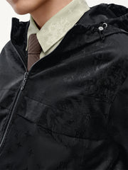 Men's Tonal Jacquard Hooded Jacket