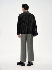 Men's Barn-Inspired Denim Jacket with PU Collar