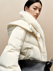 Women's Down Jacket with Detachable Fox Fur Collar