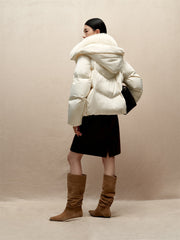 Women's Down Jacket with Detachable Fox Fur Collar
