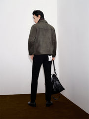 Men's Quilted Faux Suede Jacket