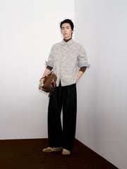 Men's Raw Indigo Washed Wide-Leg Jeans