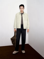 Men's Jacquard Faux Suede Down Jacket