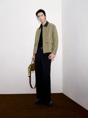 Men's Vintage Tweed-Texture Quilted Jacket