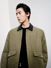 Men's Vintage Tweed-Texture Quilted Jacket