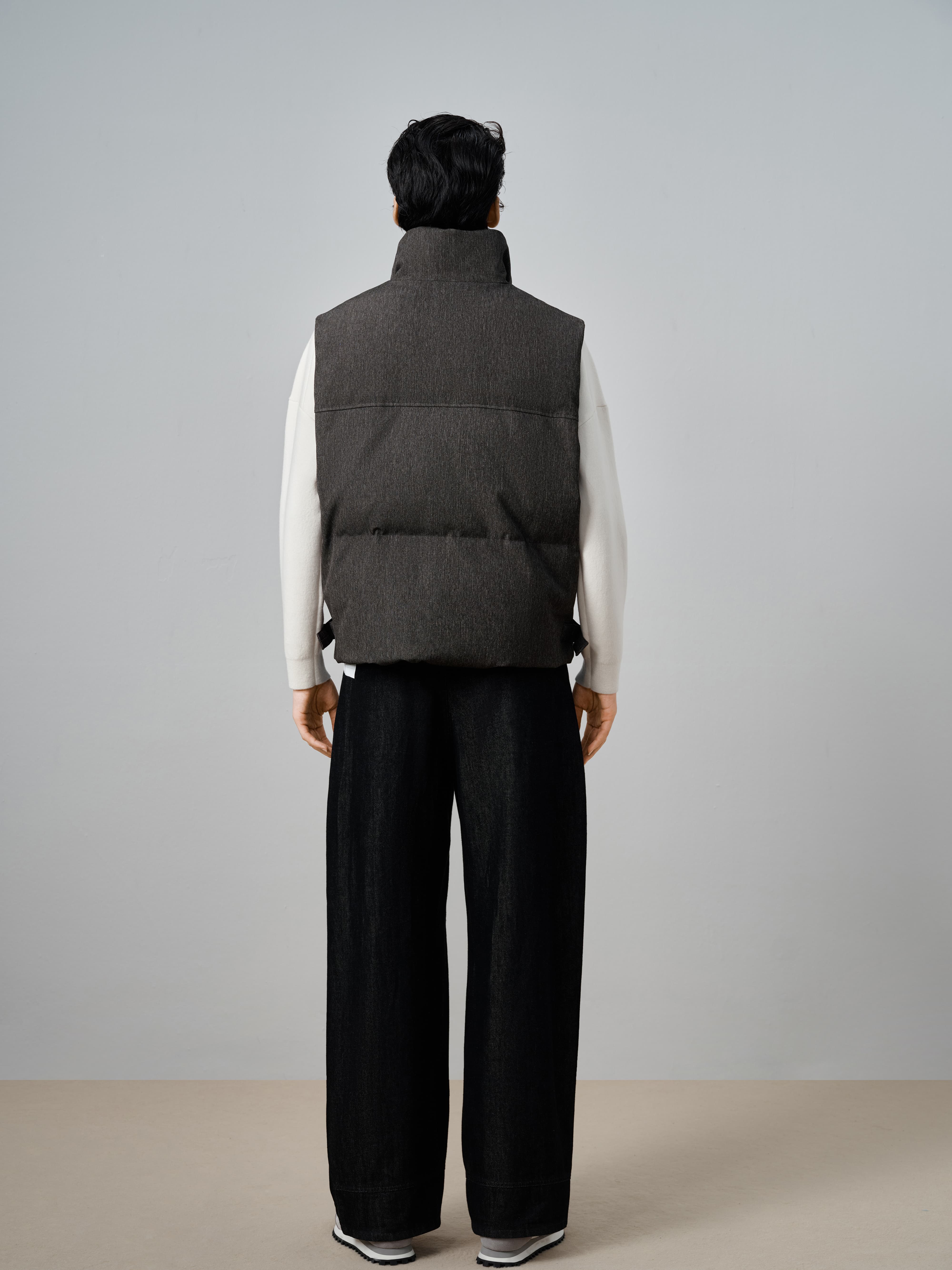 Men's Raw Indigo Washed Wide-Leg Jeans