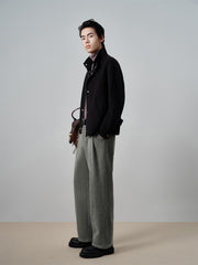 Men's Stand-Collar Double-Face Wool Jacket