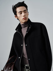 Men's Stand-Collar Double-Face Wool Jacket