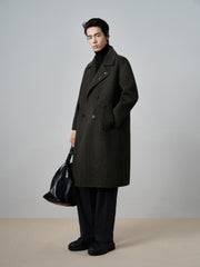 Men's Double-Breasted Alpaca Blend Coat