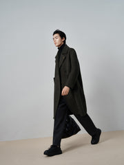 Men's Double-Breasted Alpaca Blend Coat