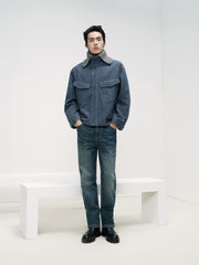Men's Elastic-Waist Straight Jeans