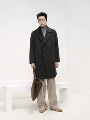 Men's Olive Double-Face Wool Coat