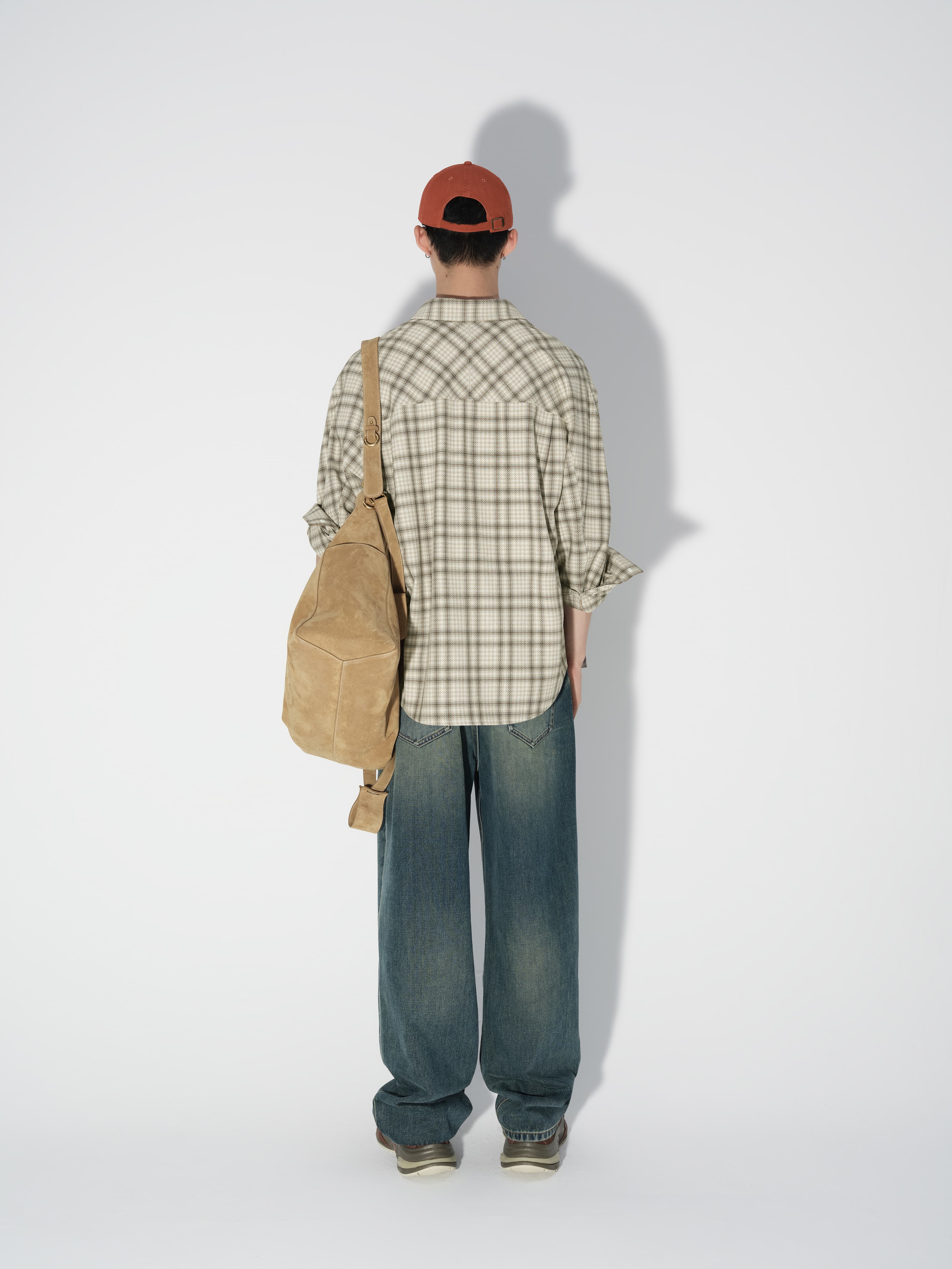 Men's Contrast Distressed Wide-Leg Jeans