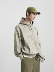 Men's Allover Jacquard Hooded Sweatshirt
