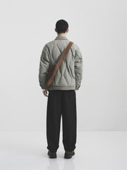 Men's Layered-Look Corduroy-Panel Down Jacket
