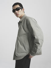 Men's Layered-Look Corduroy-Panel Down Jacket