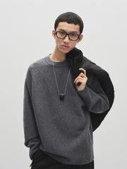 Men's Textured Solid Pullover Sweater