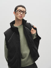 Men's Stand-Collar Zip-Detail Down Vest