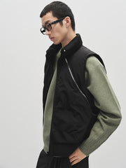 Men's Stand-Collar Zip-Detail Down Vest