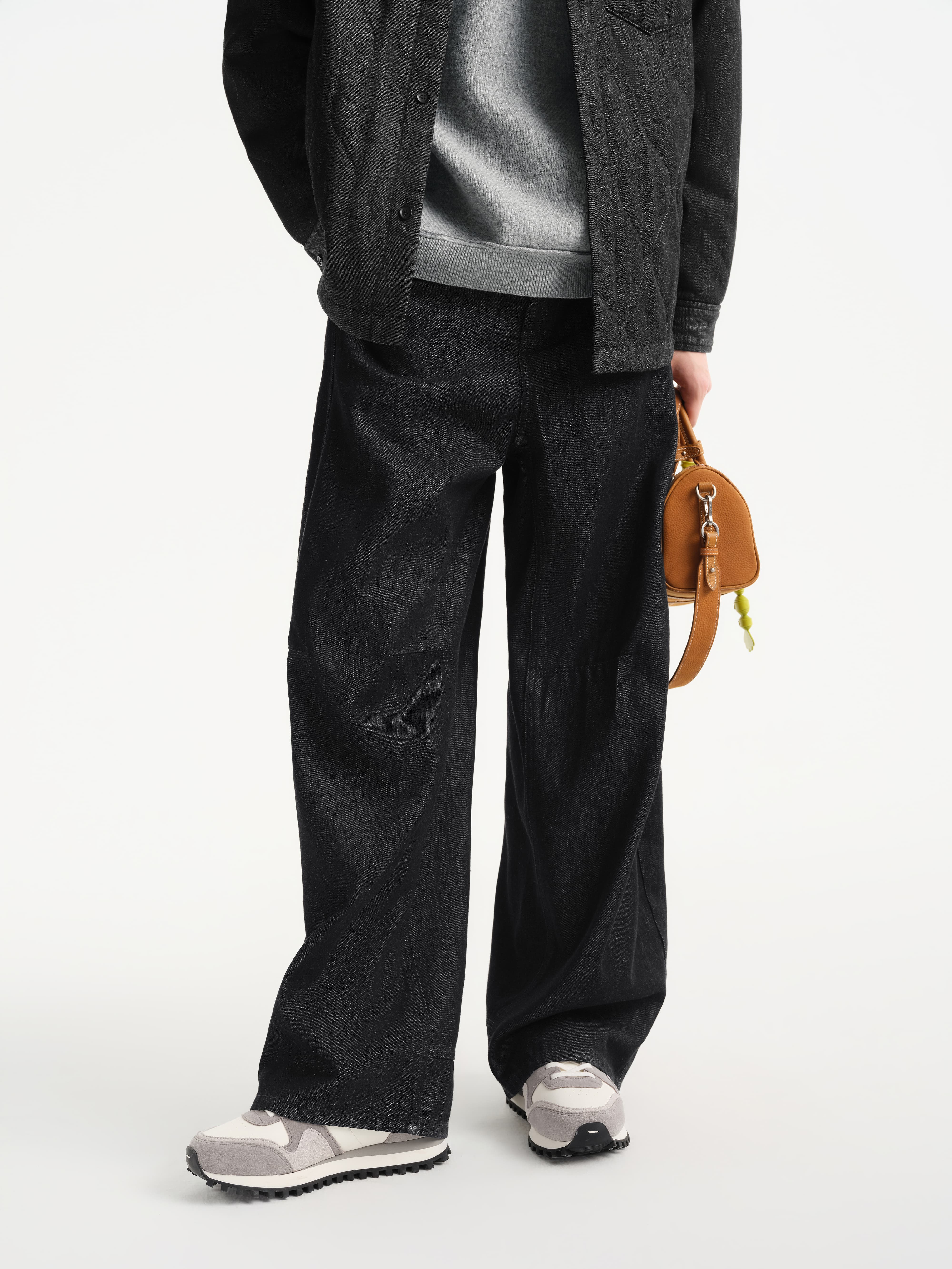 Men's Raw Indigo Washed Wide-Leg Jeans