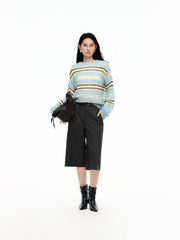 Women's Alpaca-Blend Striped Knit Sweater
