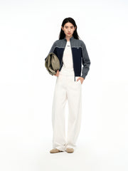 Women's Contrast Dual-Zip Knit Cardigan