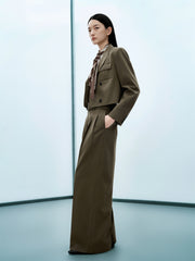 Women's High-Waist Wide-Leg Suit Trousers