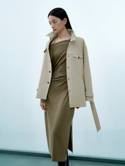 Women's Off-Shoulder Long-Sleeve Knit Dress