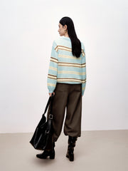 Women's Alpaca-Blend Striped Knit Sweater