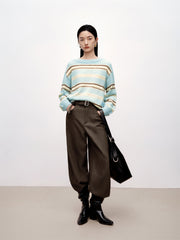 Women's Alpaca-Blend Striped Knit Sweater