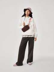 Women's Wide-Leg Casual Pants with Patch Detail