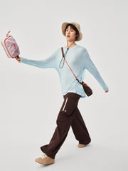 Women's Oversized Lyocell-Wool Blend T-Shirt