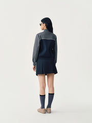 Women's Contrast Dual-Zip Knit Cardigan
