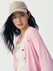 Women's Cropped V-Neck Knit Cardigan