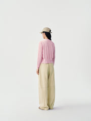 Women's Cropped V-Neck Knit Cardigan