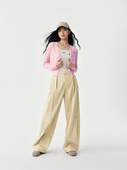 Women's Cropped V-Neck Knit Cardigan