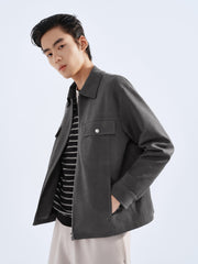 Men's Loose-Fit Faux Suede Jacket