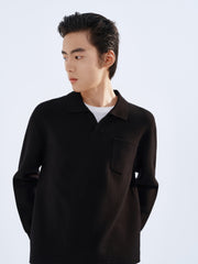 Men's Contrast Layered-Look Collar Pullover