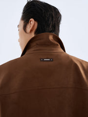 Men's Textured Faux Suede Jacket