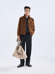 Men's Textured Faux Suede Jacket