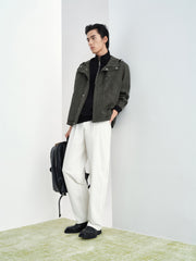 Men's White Straight-Leg Pants