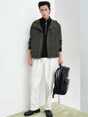 Men's White Straight-Leg Pants