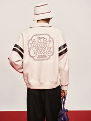 Men's Contrast Embroidered Faux Suede Jacket