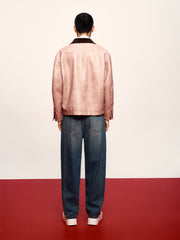 Men's Contrast Textured PU Jacket