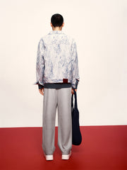 Men's Jacquard Denim Padded Jacket