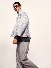 Men's Jacquard Denim Padded Jacket