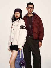 Men's Contrast Embroidered Faux Suede Jacket