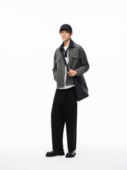 Men's Loose-Fit Faux Suede Jacket