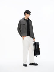 Men's Loose-Fit Faux Suede Jacket