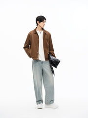 Men's Textured Faux Suede Jacket